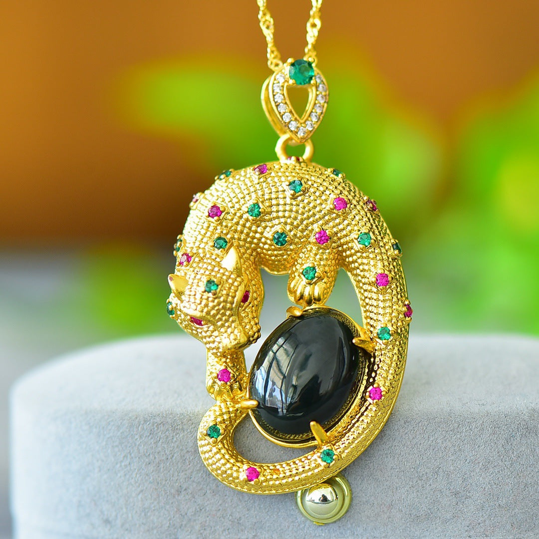 Copper Inlaid Natural Hetian Jade Gray Jade Flat Stylish Pendant Ink Blue Jade Jadeware Pendant Live Supply