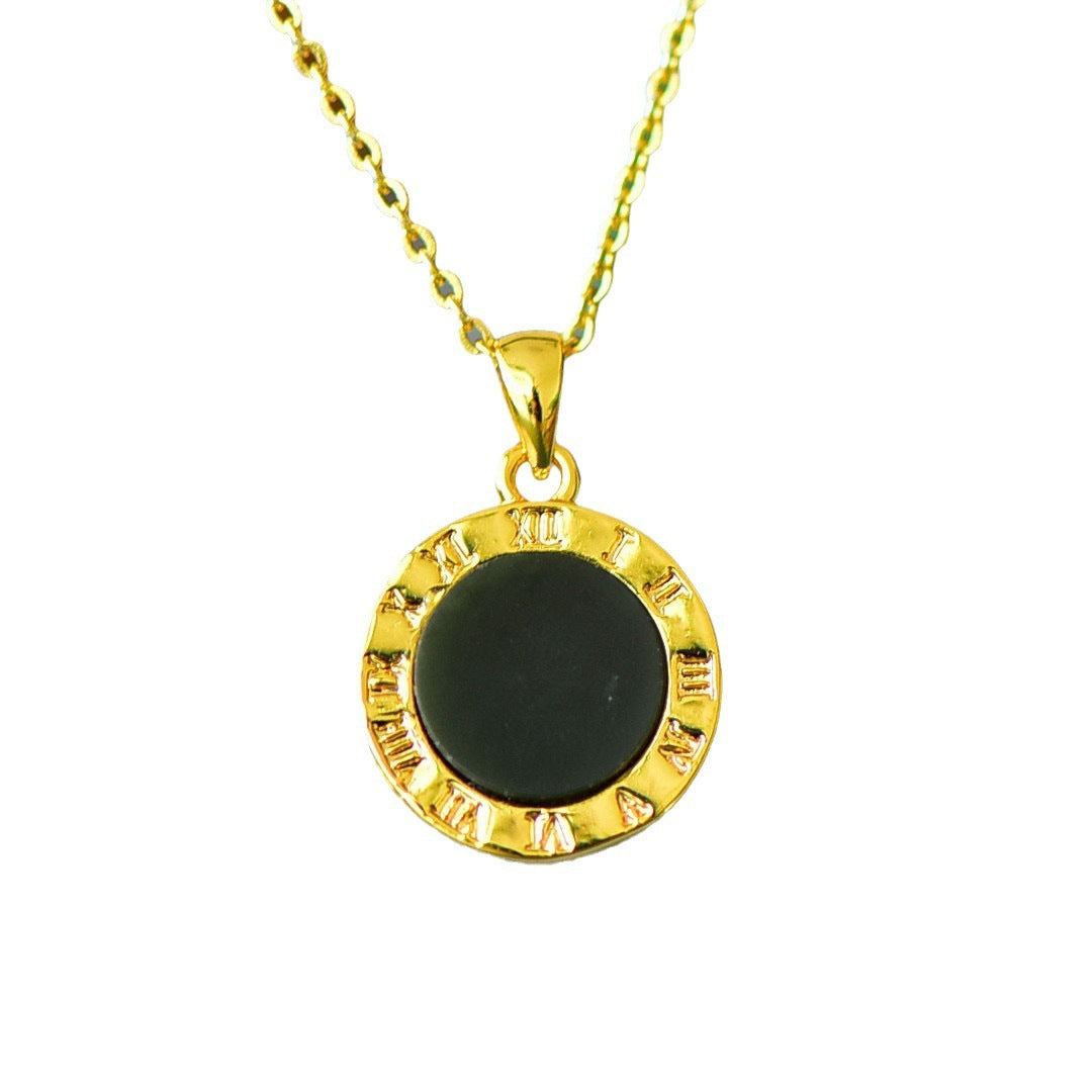 Copper Inlaid Natural Hetian Jade Gray Jade Flat Stylish Pendant Ink Blue Jade Jadeware Pendant Live Supply